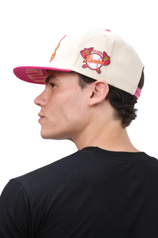 City of Atlanta Baseball Cap - Beige with Red Flatbill | Embroidery & Iconic Eagle Symbol