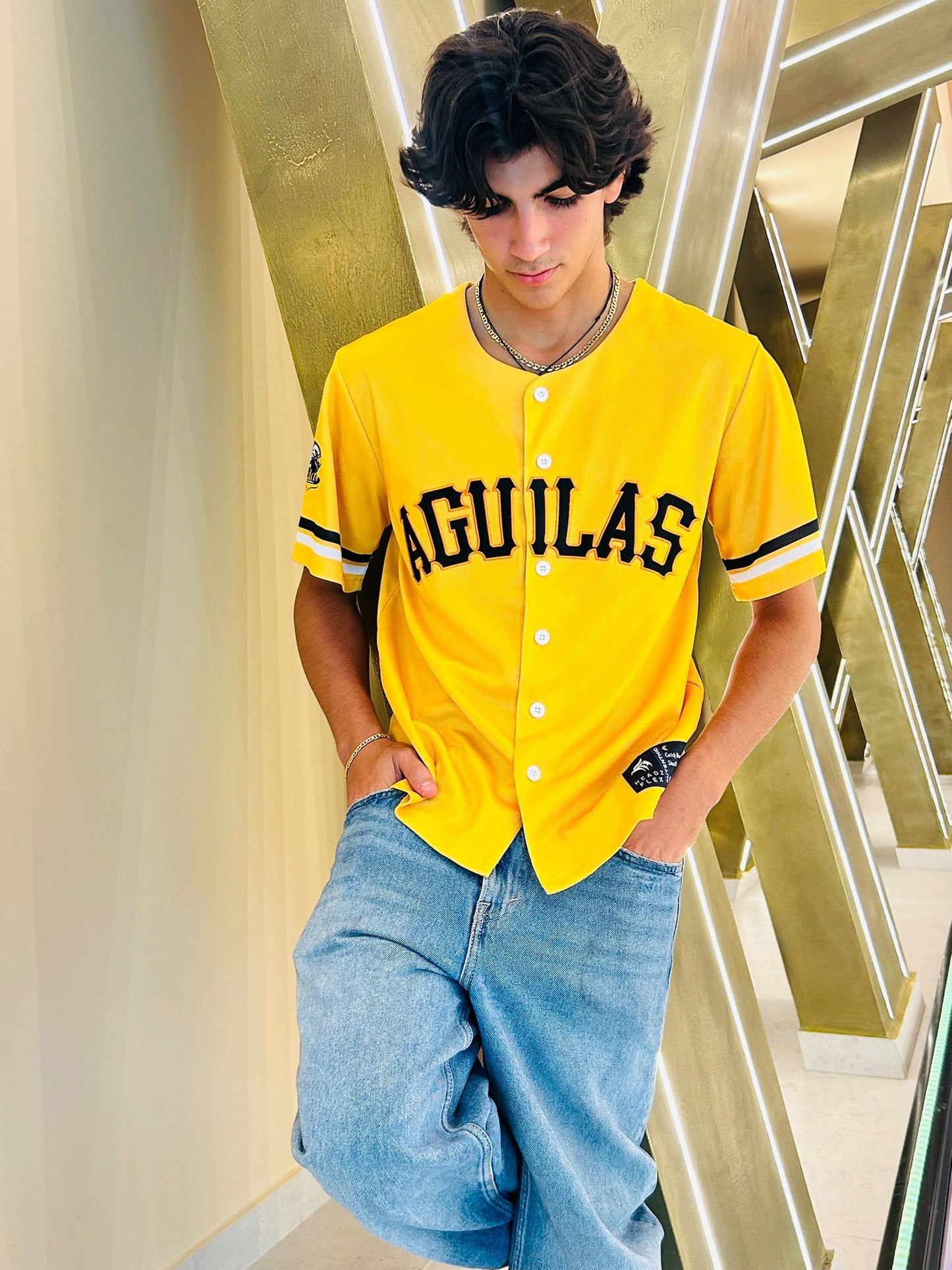Águilas Yellow Baseball Jersey - Dominican Republic | Unisex Baseball Tee