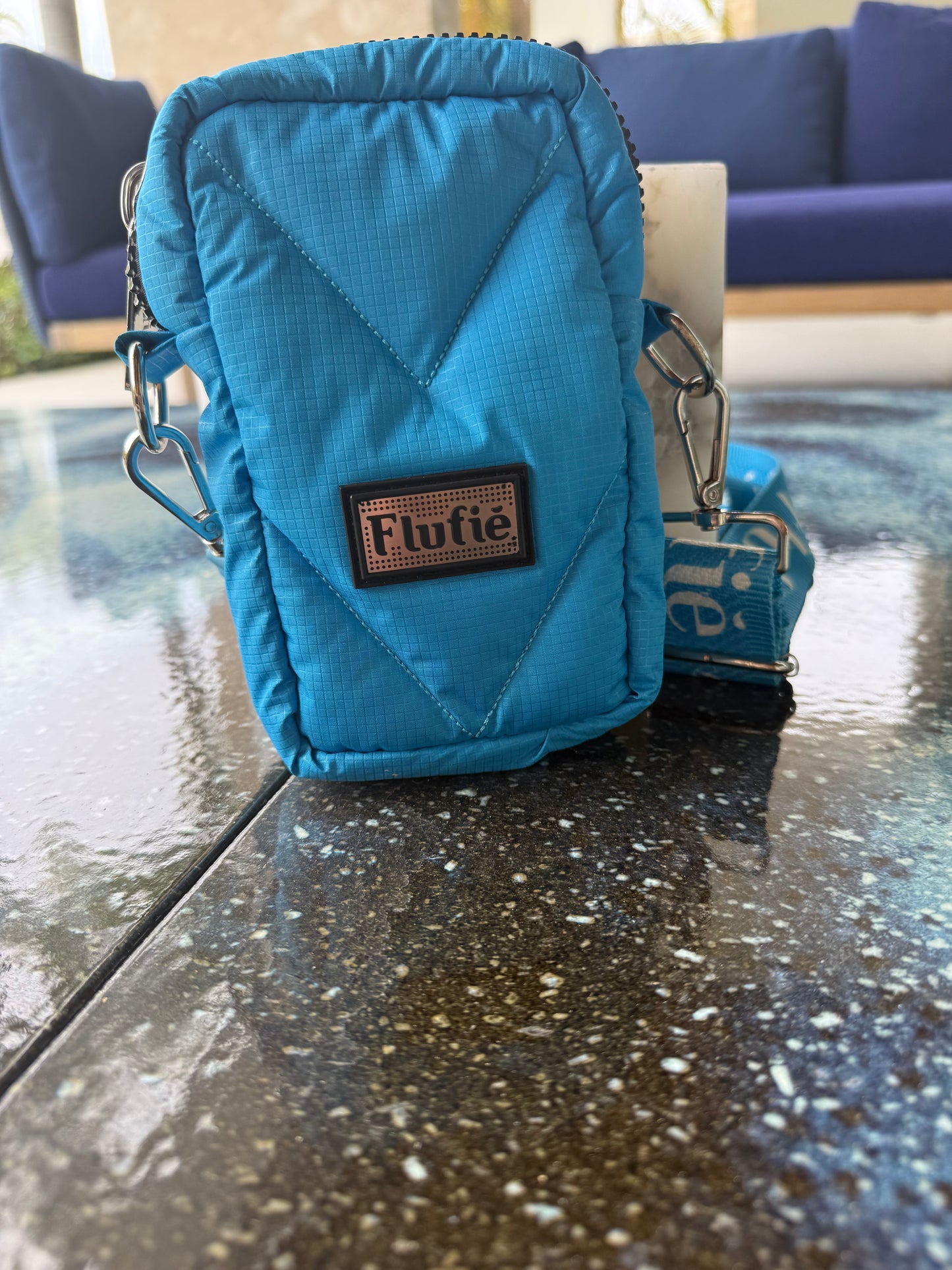 Bright Blue Microgel Padded Phone Bag – Sleek, Strong & Modern by Flufie