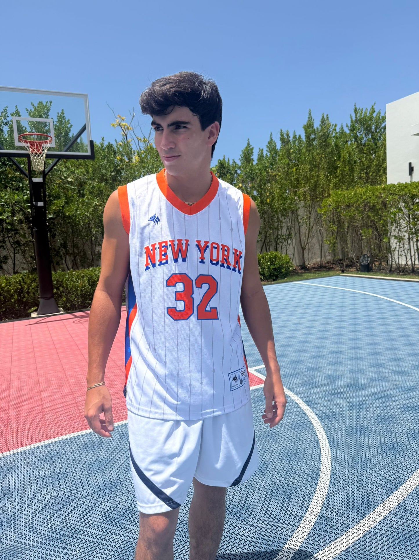 New York Basketball Jersey – Premium Mesh Pinstripe Fans Edition