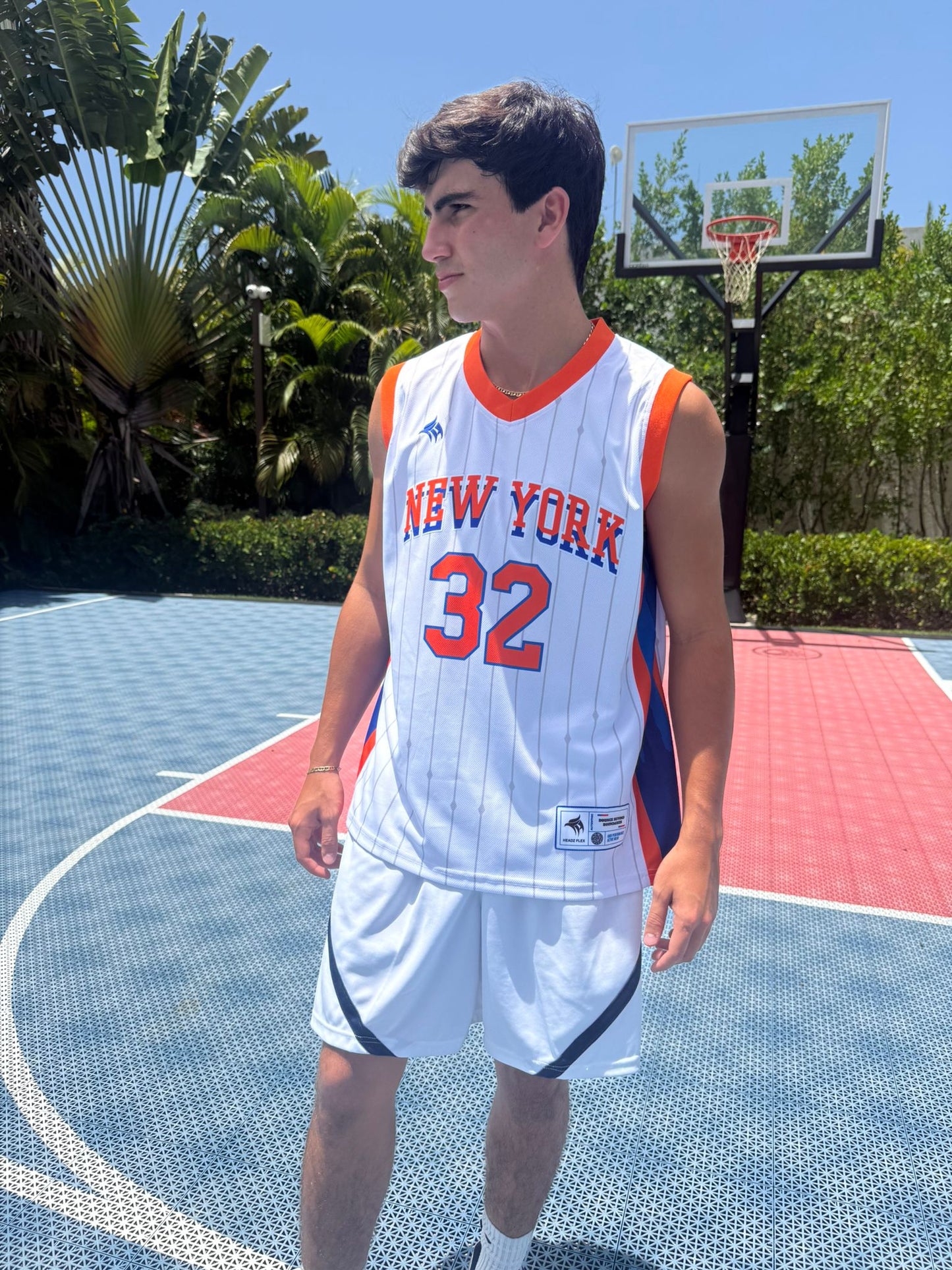 New York Basketball Jersey – Premium Mesh Pinstripe Fans Edition