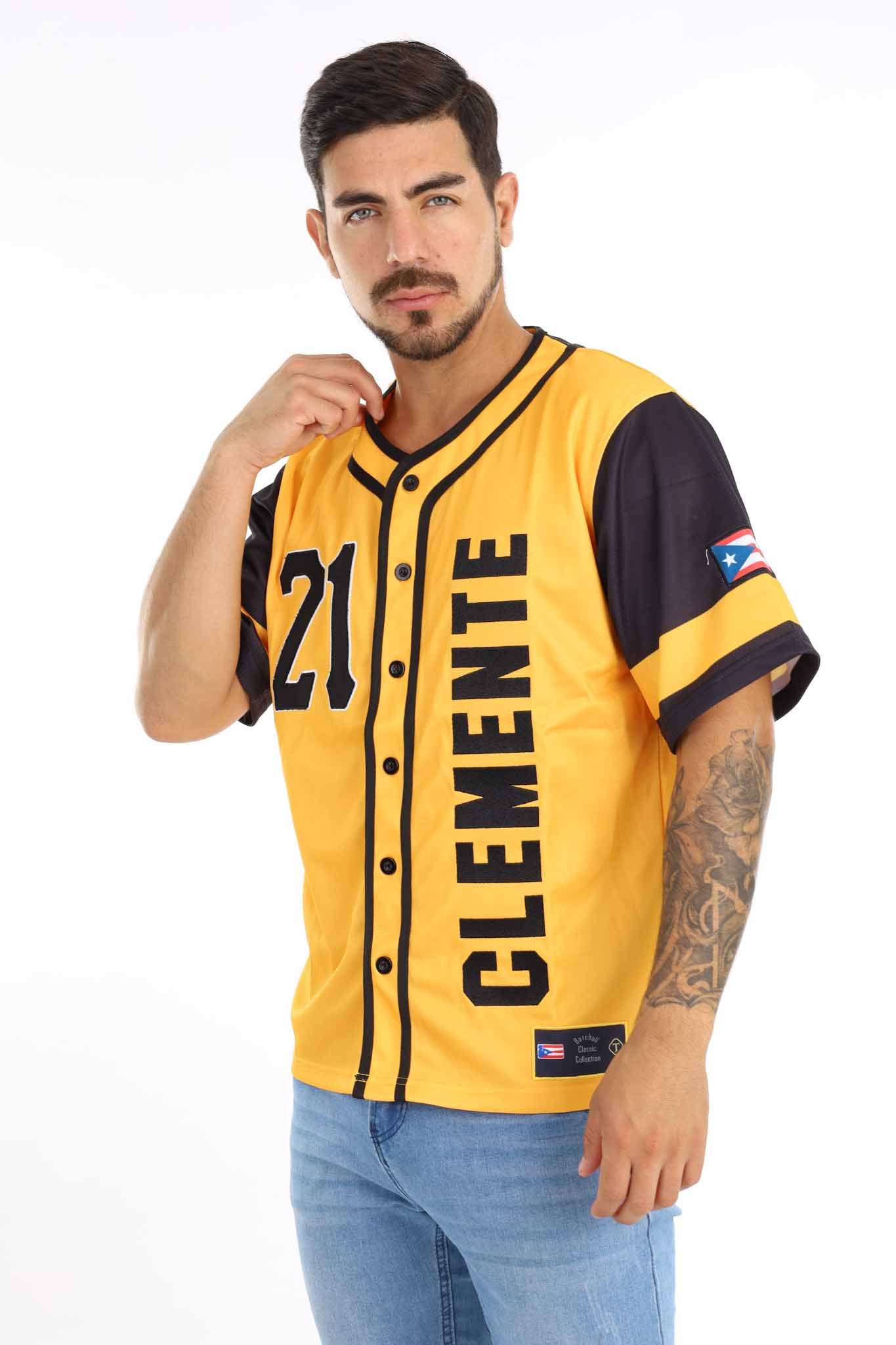 baseball jersey clemente yellow 3