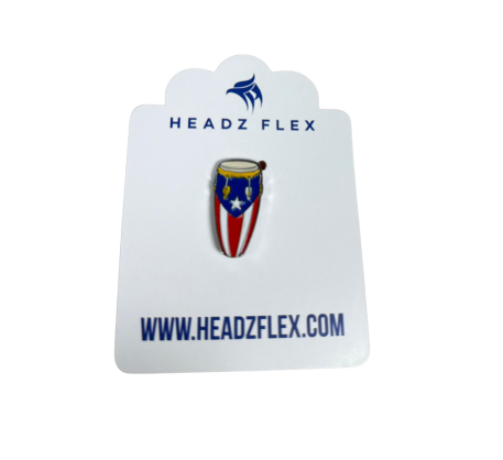 Puerto Rico Flag Conga Drum Enamel Pin