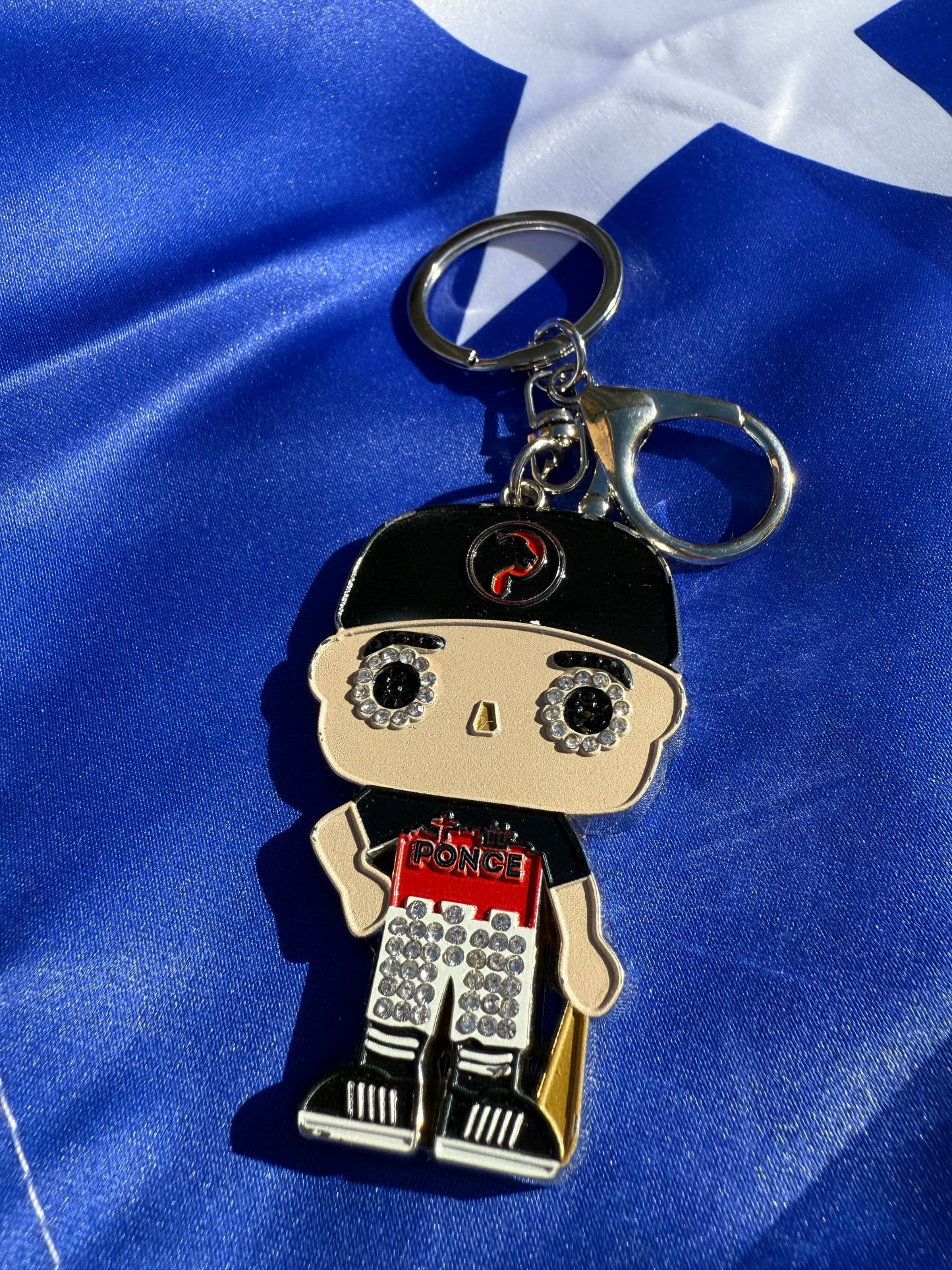 HeadzFlex Ponce Boy Keychain – Puerto Rico Alloy Pin with Crystals | Ponce Baseball Fan Gift