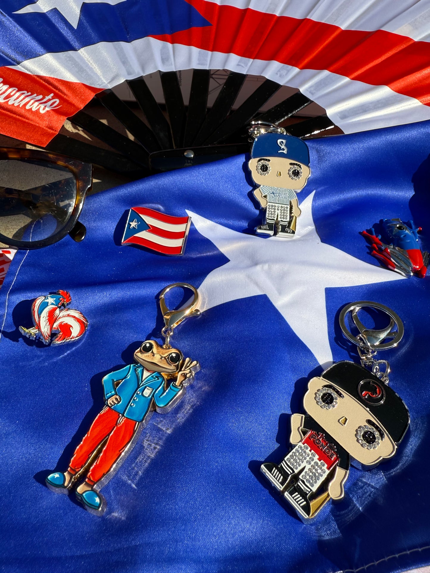 HeadzFlex Ponce Boy Keychain – Puerto Rico Alloy Pin with Crystals | Ponce Baseball Fan Gift