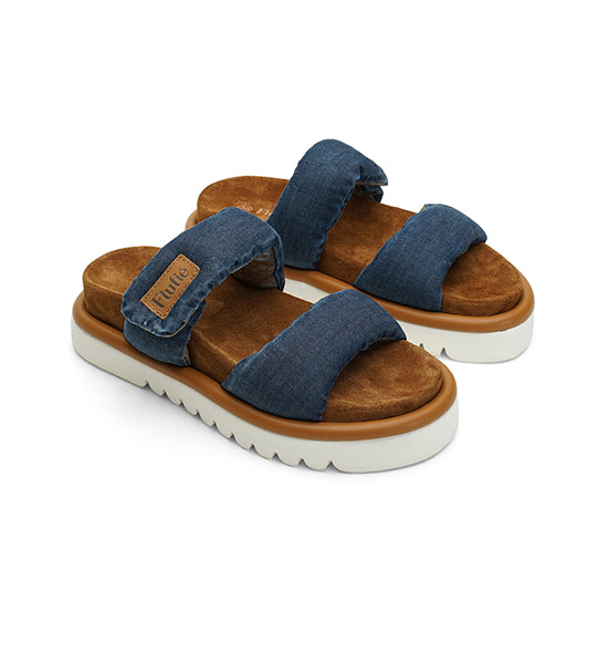 Two strap sandal dark denim