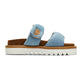 Two strap sandal light denim