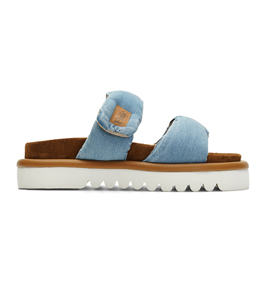 Two strap sandal light denim