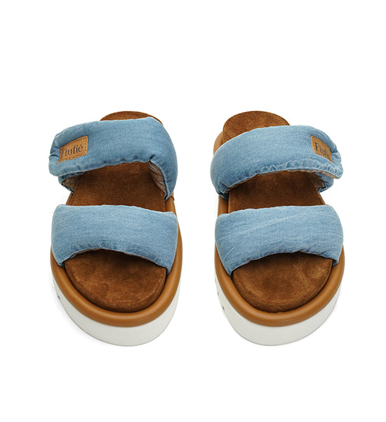 Two strap sandal light denim