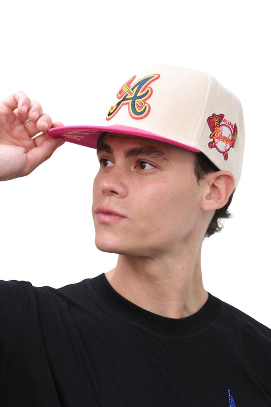 City of Atlanta Baseball Cap - Beige with Red Flatbill | Embroidery & Iconic Eagle Symbol