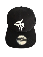 Black Curved-Brim Snapback Hat | Adjustable Cap