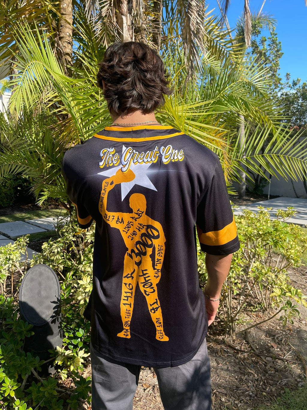 Puerto Rico Clemente Baseball Jerey Black Model 3000 Hits