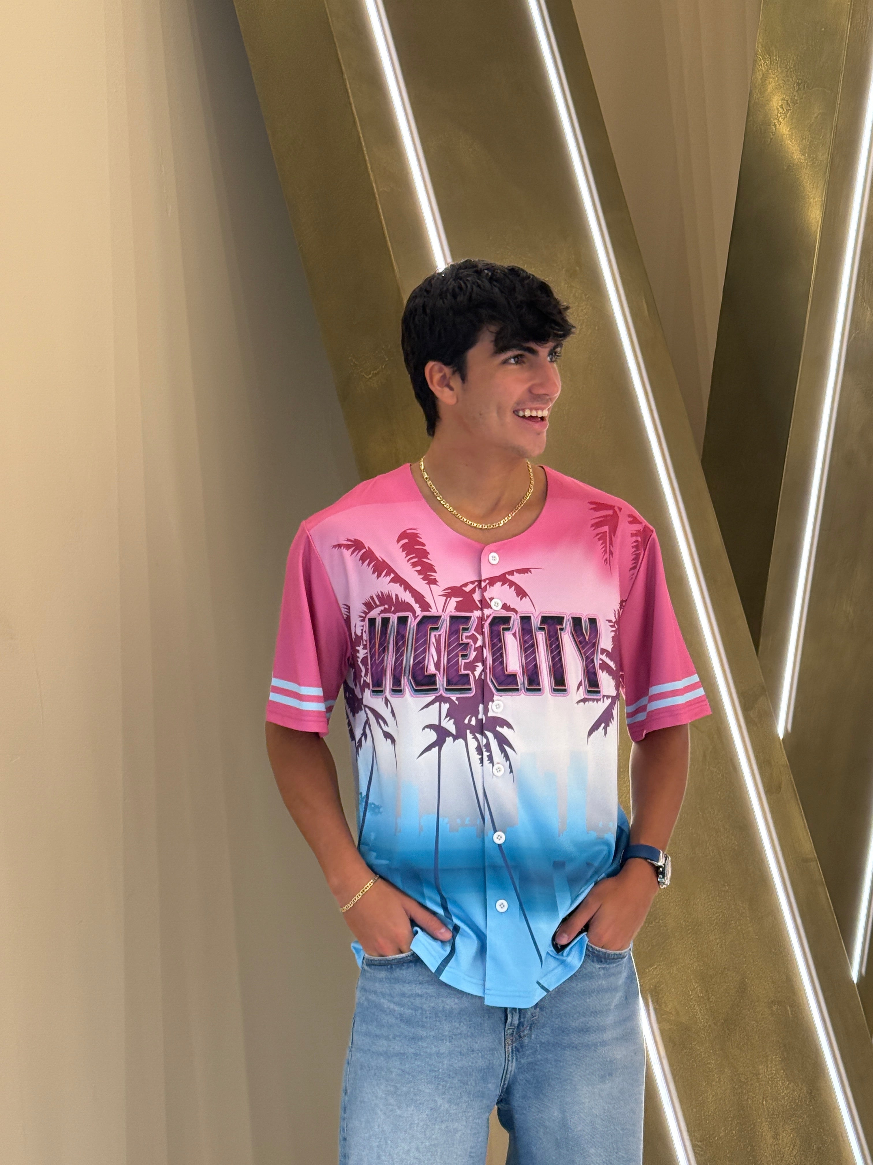 Vice City Baseball Jersey - Vibrant Palm City Baseball Shirt