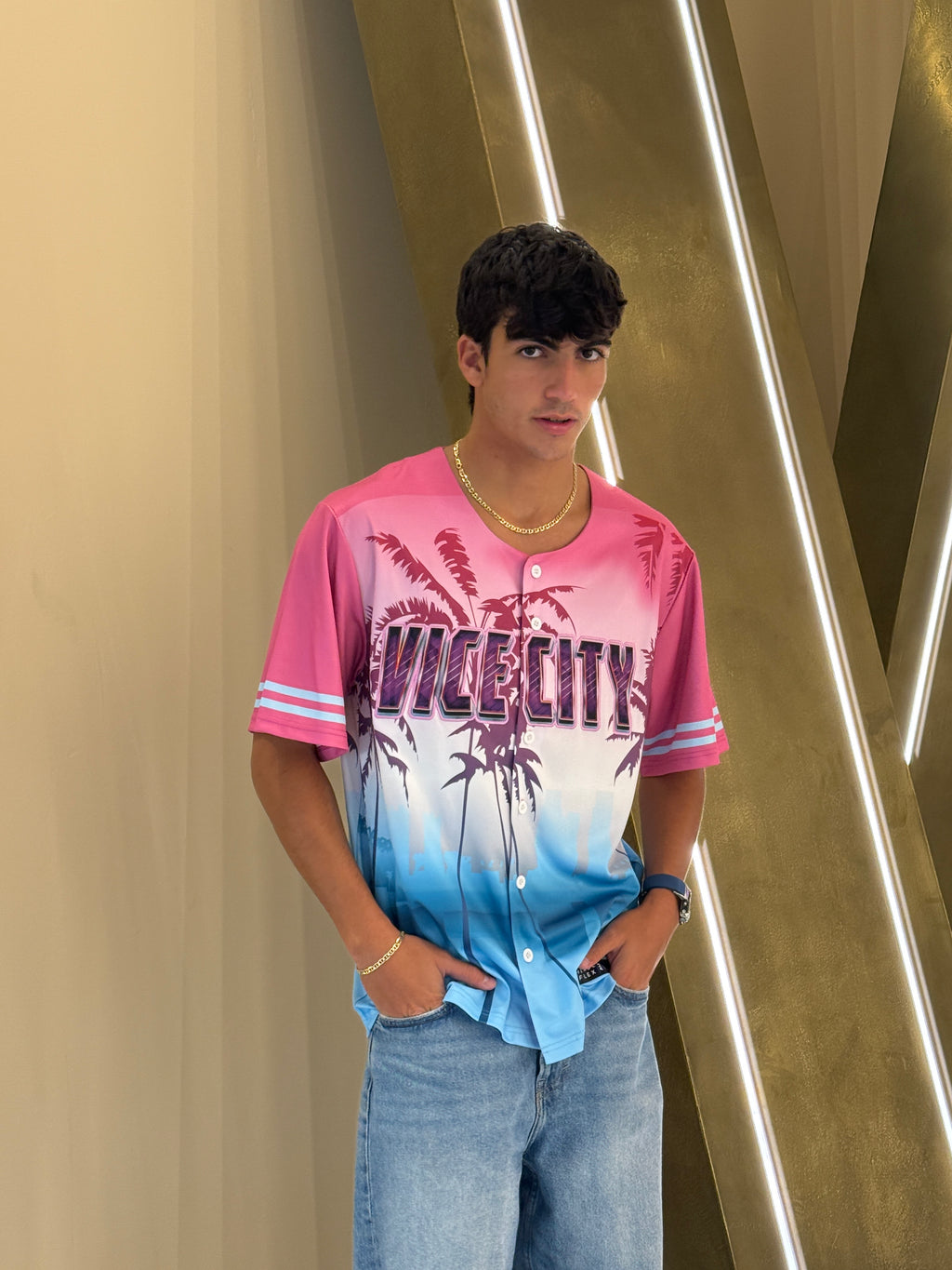Vice City Baseball Jersey - Vibrant Palm City Baseball Shirt