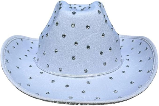White Rhinestone Cowboy Hat – Sparkly Festival and Party Western Hat