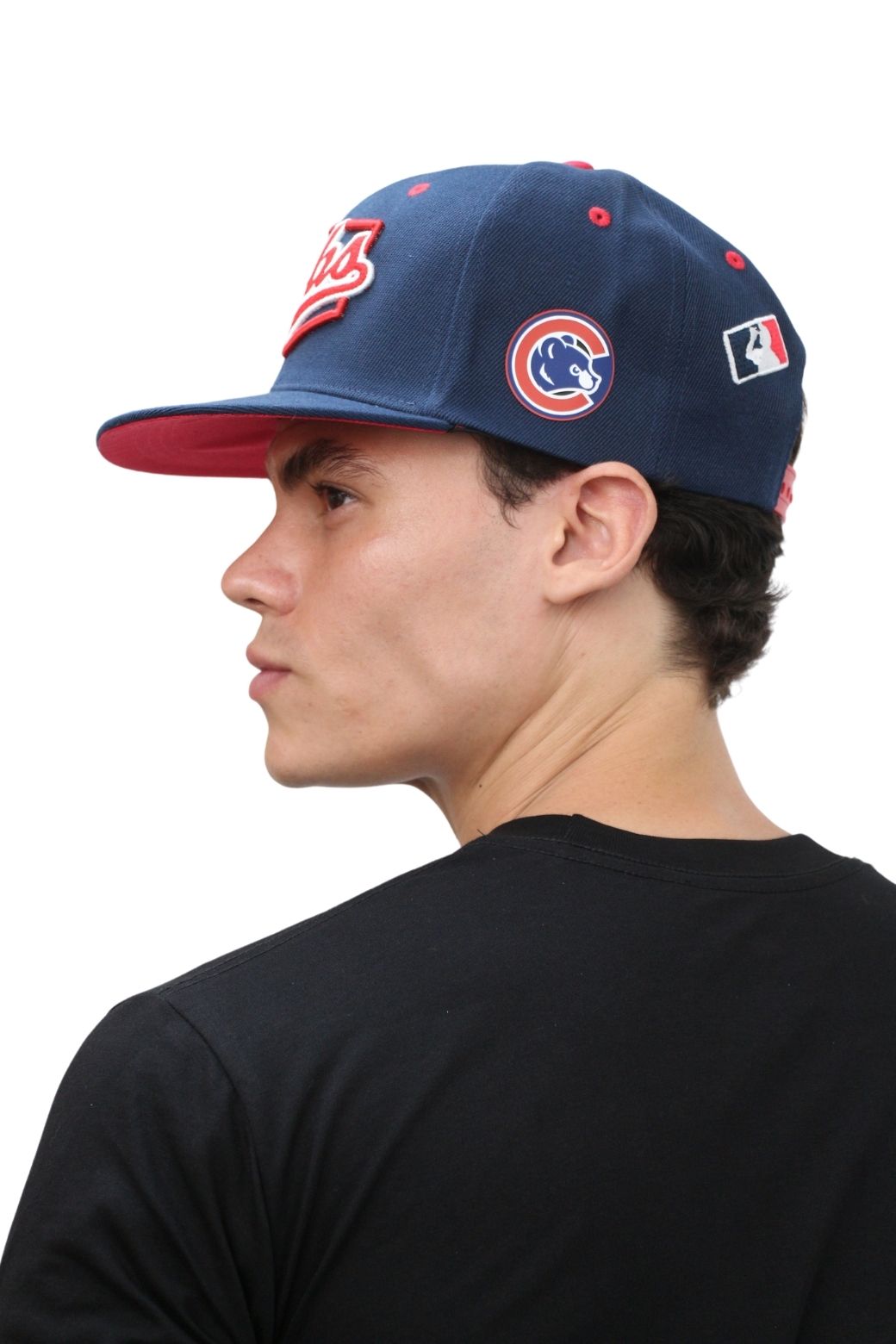 Chicago Diamond Script Navy/Red Snapback Hat