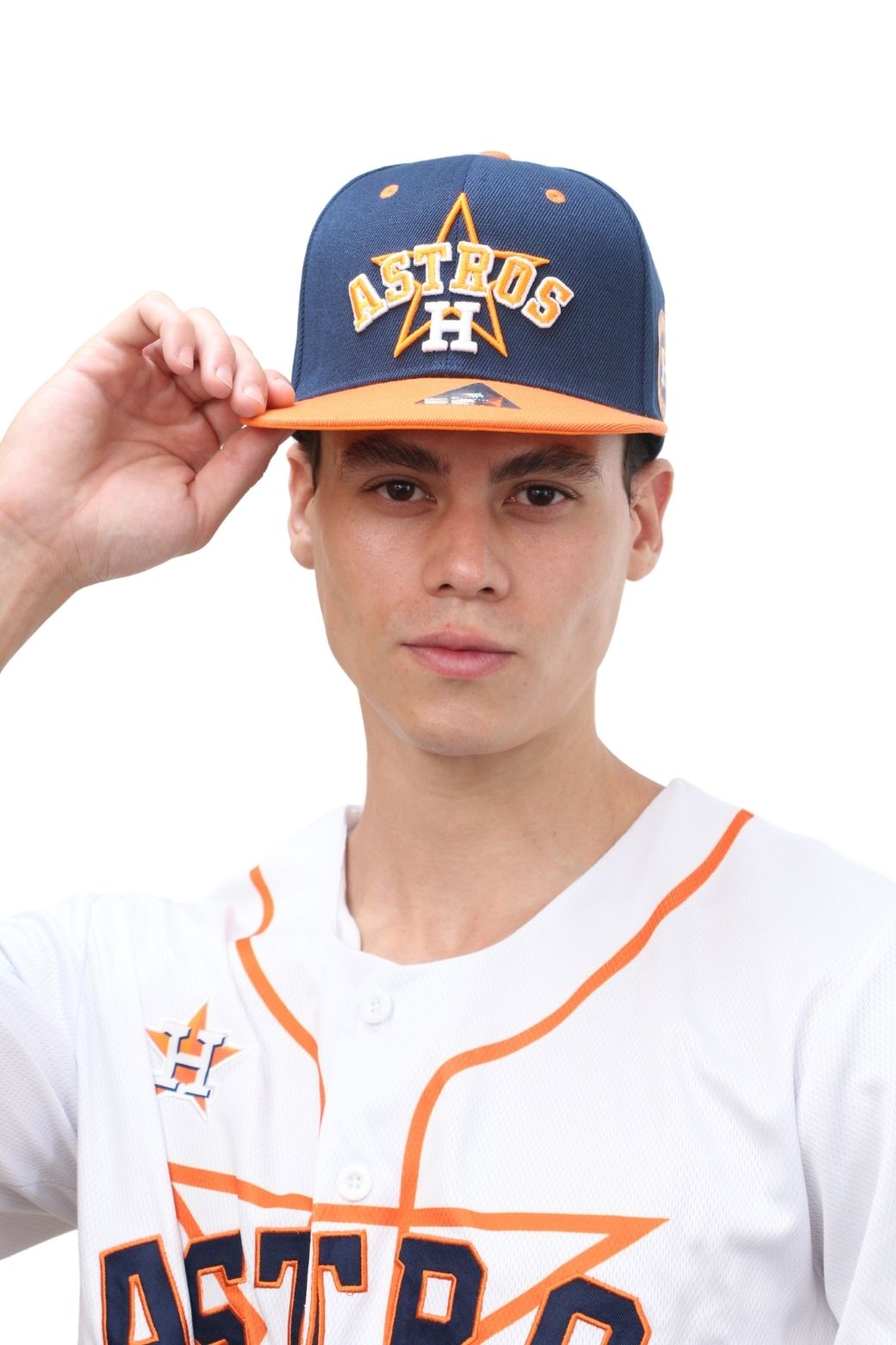 City of Houston Baseball Cap - Blue Snapback with Orange Flatbill | 5D Embroidery Secondary image