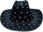 Black Rhinestone Cowboy Hat – Sparkling Western Festival Hat for Women & Men