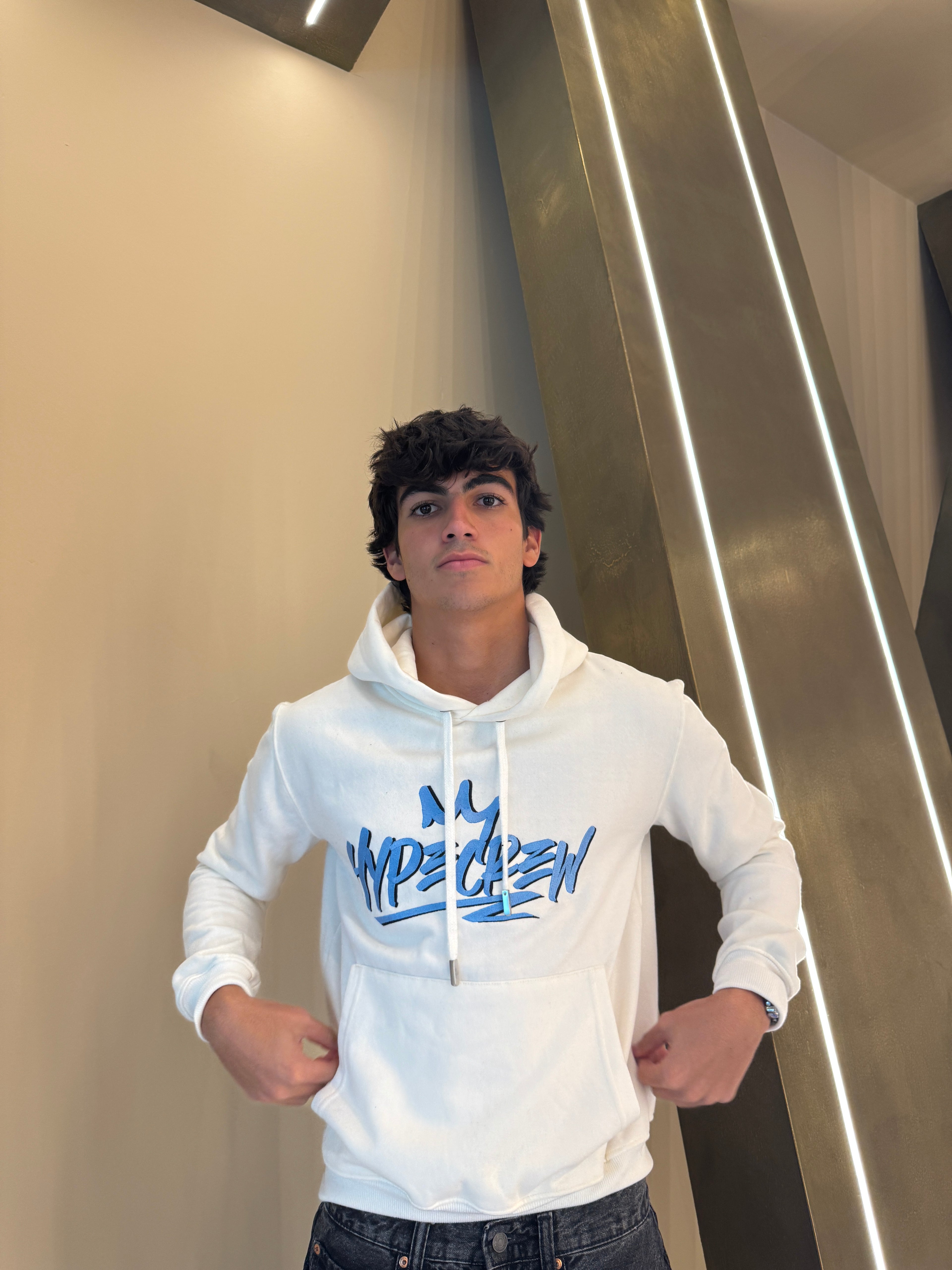 Black Graphic Cotton Hoodie – 100% Peruvian Cotton, Cozy Winter Pullover (HyoeCrew)