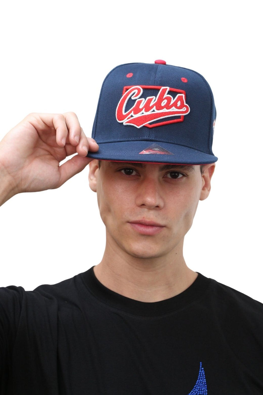 Chicago Diamond Script Navy/Red Snapback Hat