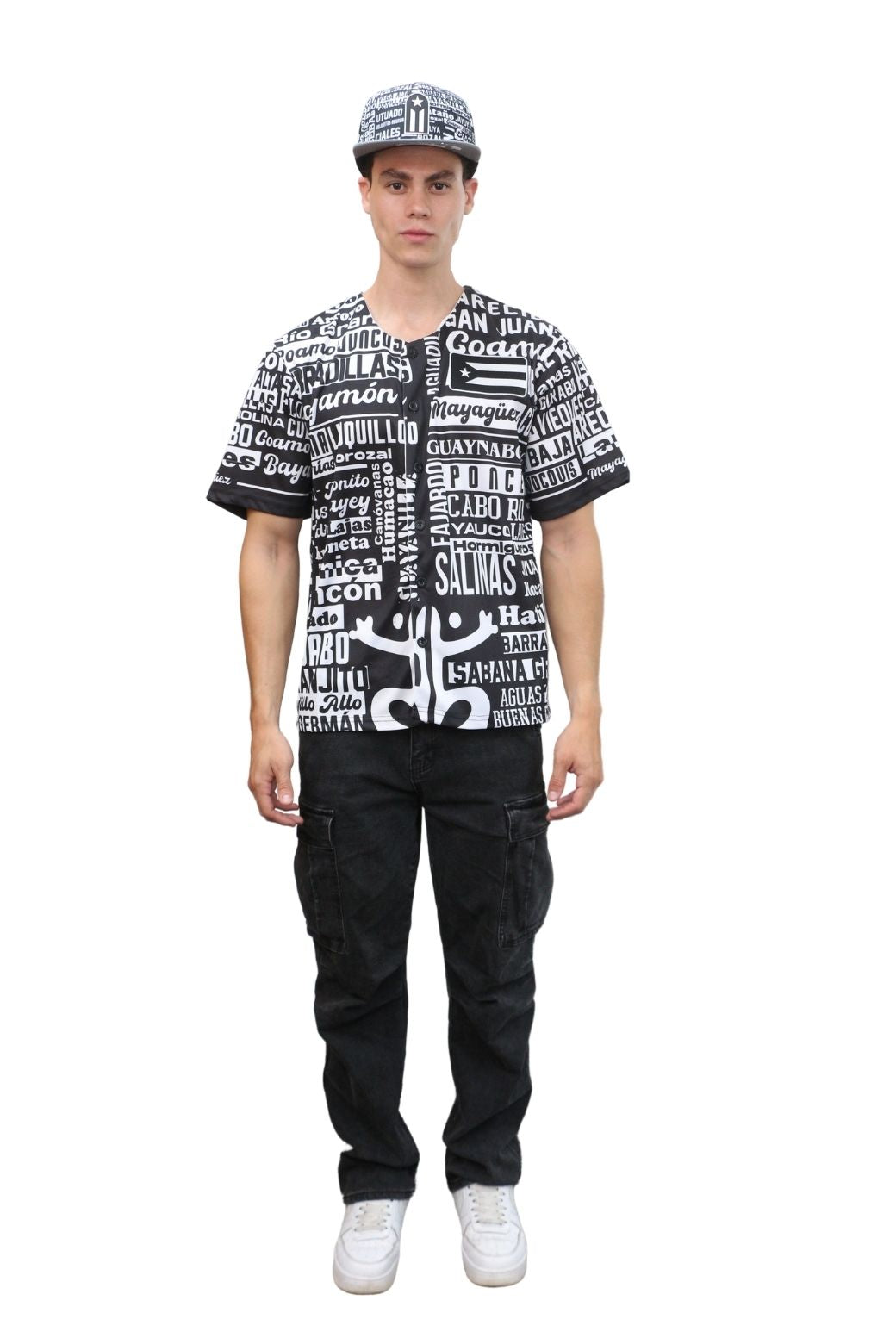 Puerto Rico Black Baseball Jersey | 78 Towns Puerto Rican Shirt | Unisex