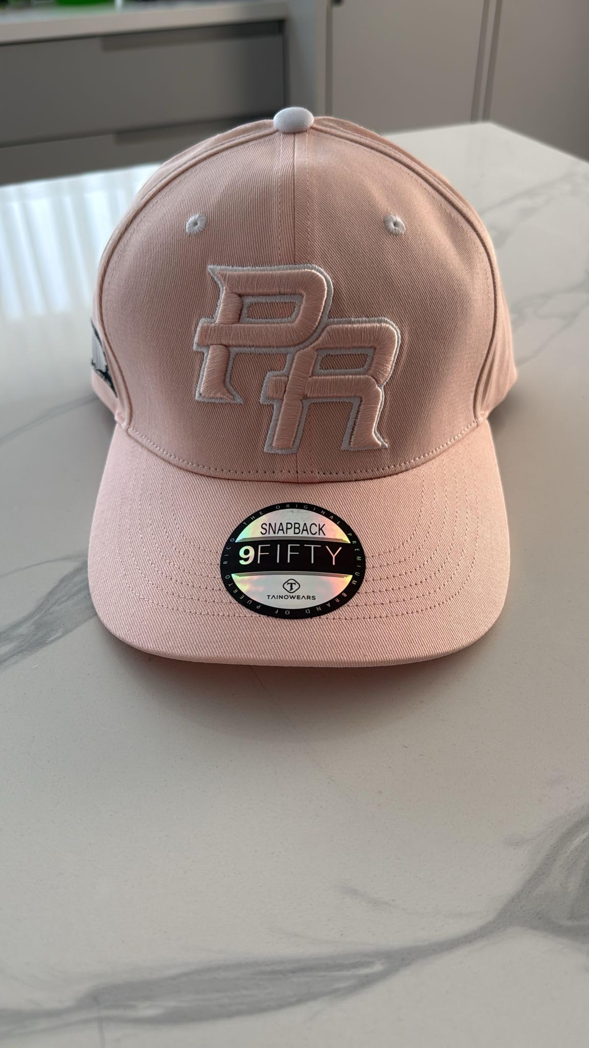 Puerto Rico Hat -Pink PR 5D Embroidered Snapback with Patches | Adjustable Flat Brim Hat