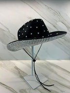 Black Rhinestone Cowboy Hat – Sparkling Western Festival Hat for Women & Men