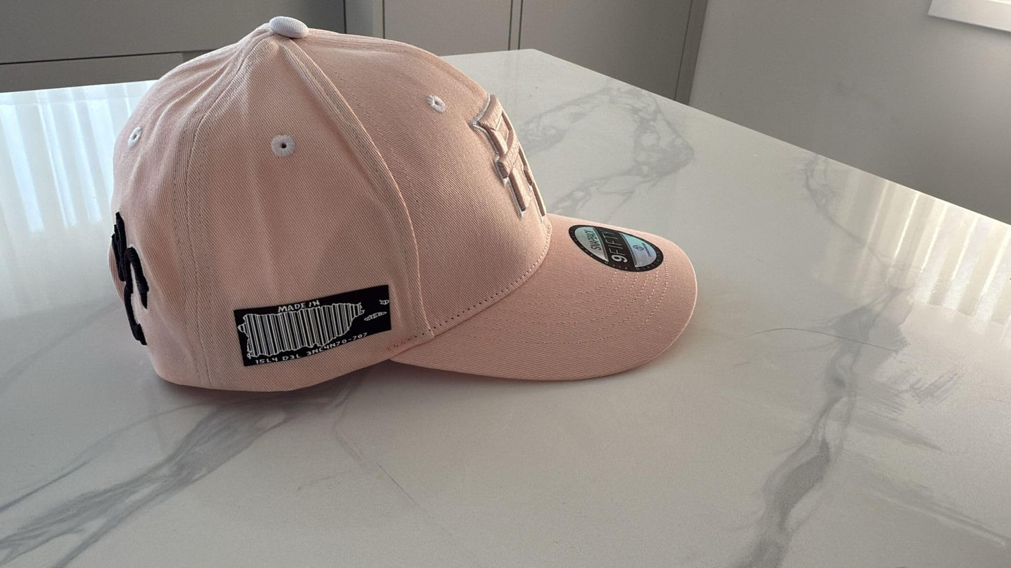 Puerto Rico Hat -Pink PR 5D Embroidered Snapback with Patches | Adjustable Flat Brim Hat
