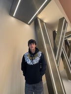 Black Graphic Cotton Hoodie – 100% Peruvian Cotton, Cozy Winter Pullover (HyoeCrew)