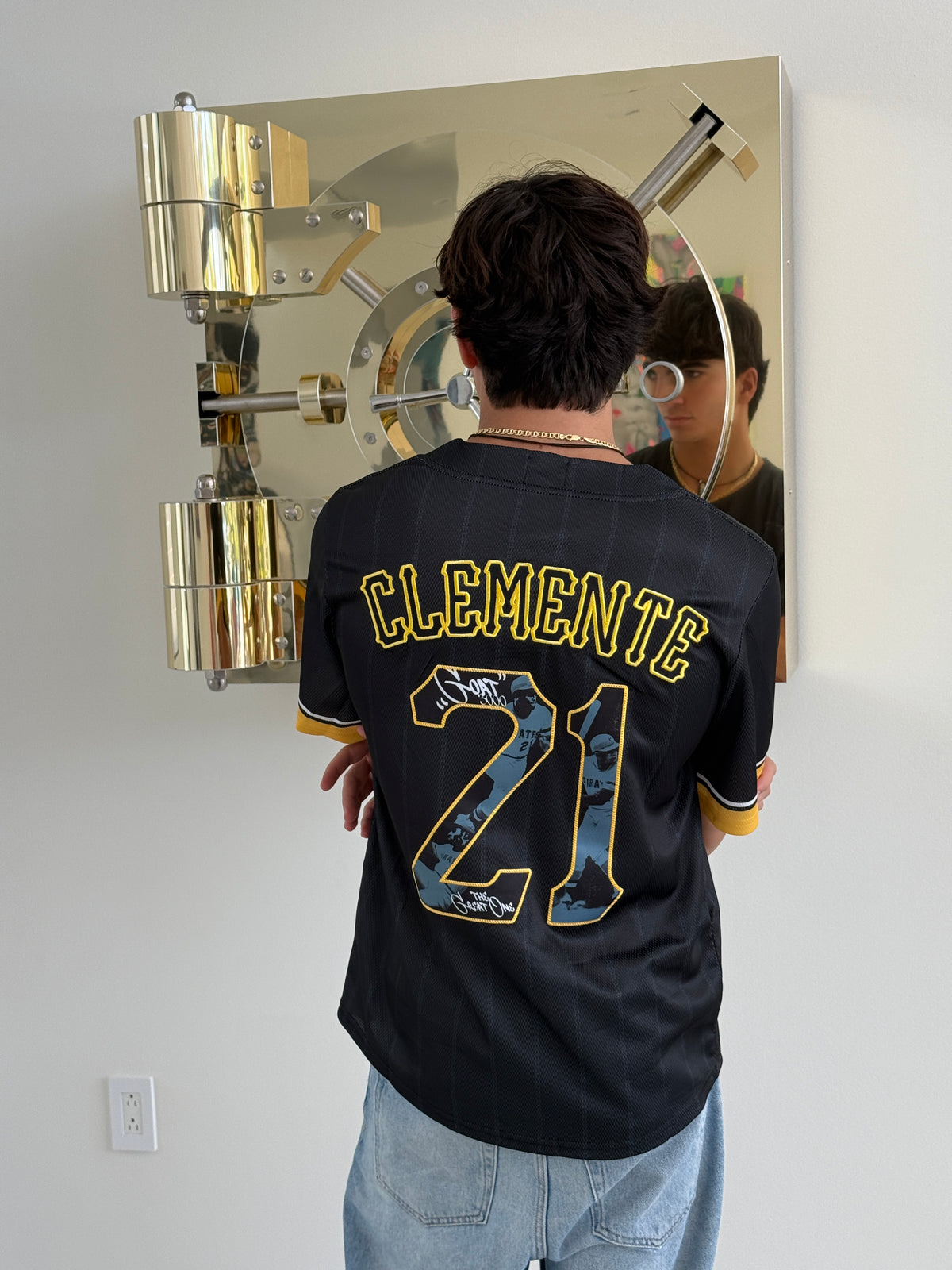 Pittsburgh 21 Legacy Embroidered Baseball Jersey – Black & Gold
