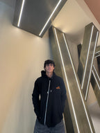 Black Graphic Cotton Hoodie – 100% Peruvian Cotton, Cozy Winter Pullover (HyoeCrew)