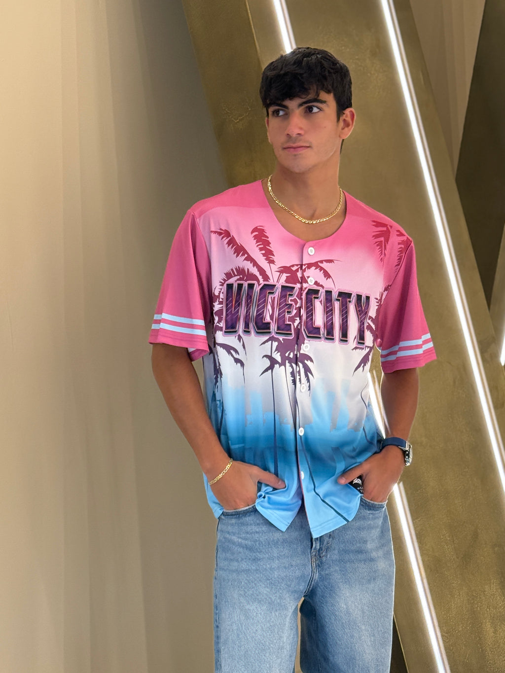 Vice City Baseball Jersey - Vibrant Palm City Baseball Shirt