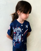 New York #99 Dark Blue Baseball Jersey Kids