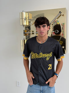 Pittsburgh 21 Legacy Embroidered Baseball Jersey – Black & Gold