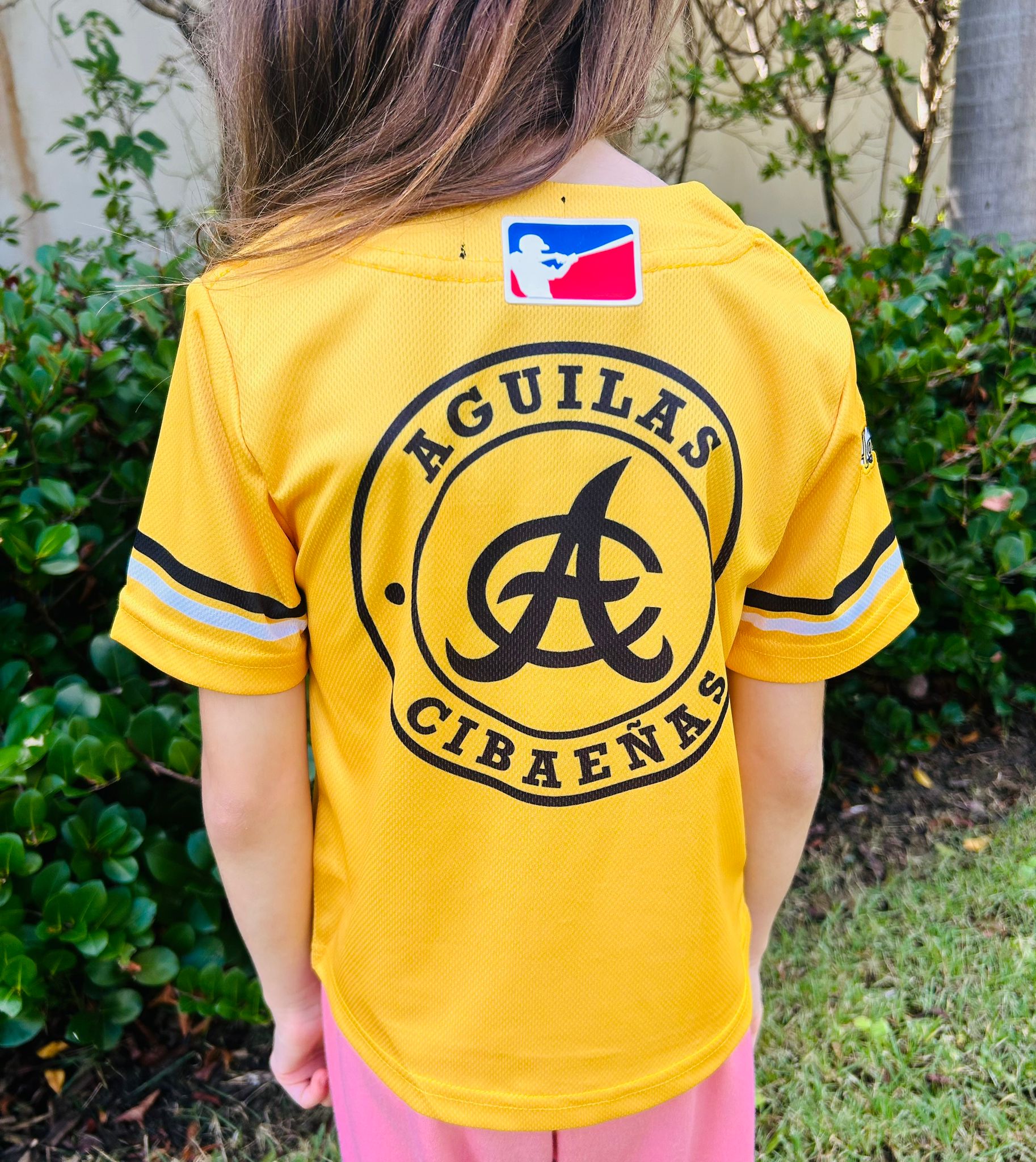 Aguilas Yellow Dominican Republic Baseball Jersey for kids