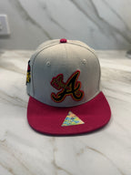 City of Atlanta Baseball Cap - Beige with Red Flatbill | Embroidery & Iconic Eagle Symbol