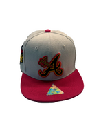 City of Atlanta Baseball Cap - Beige with Red Flatbill | Embroidery & Iconic Eagle Symbol