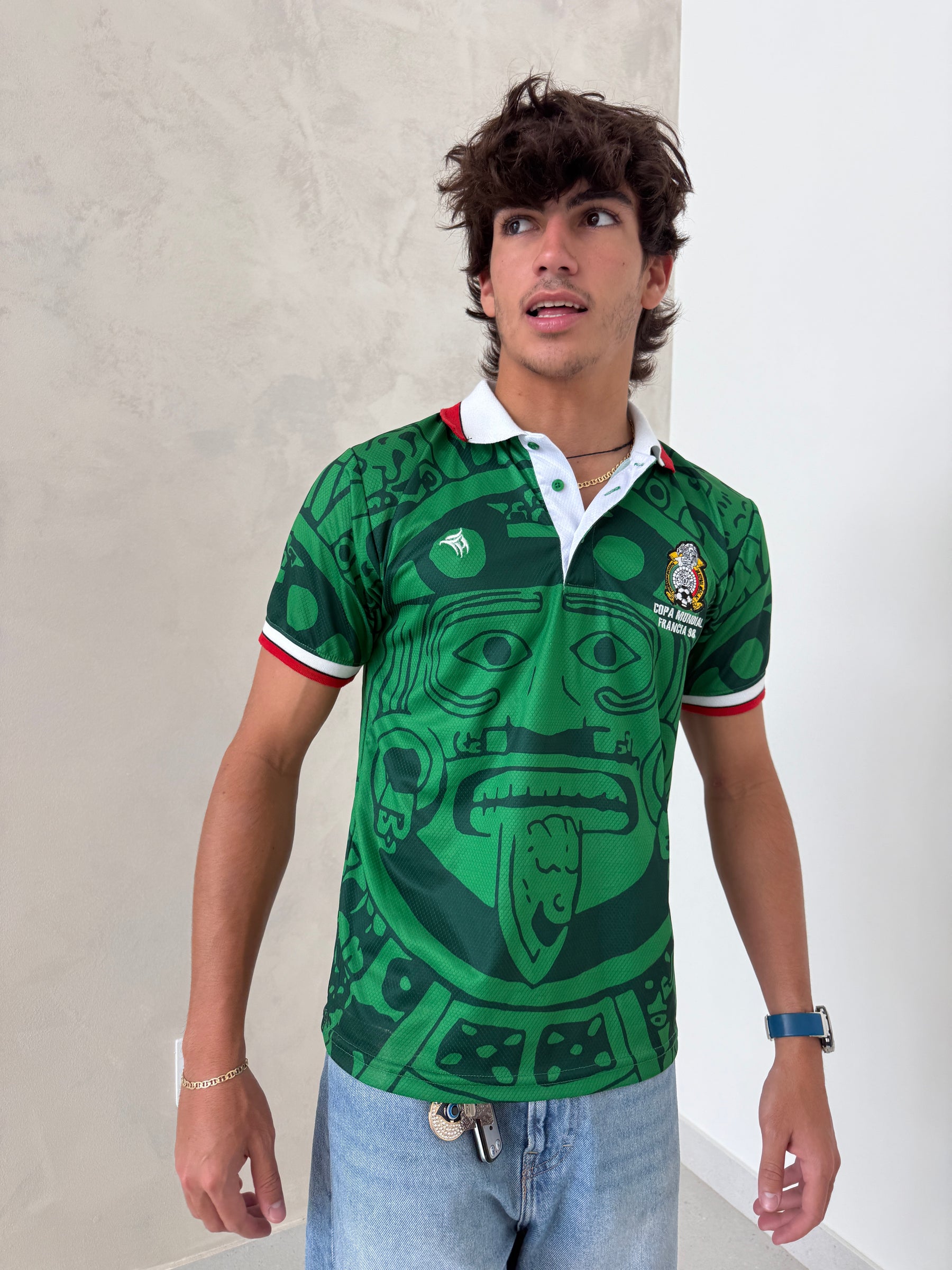 Mexico Aztec Retro Soccer Jersey – Green Heritage Streetwear