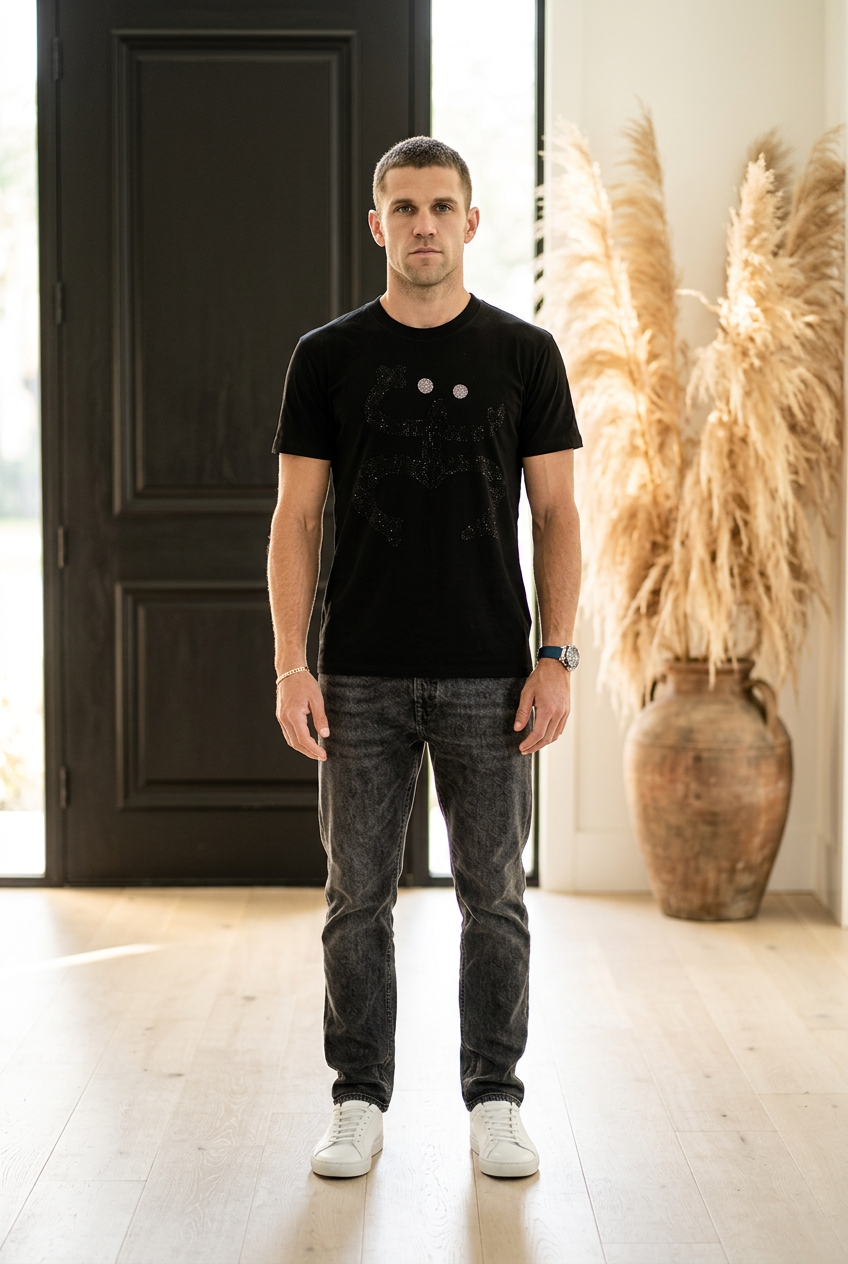 Puerto Rico Coquí Black Rhinestone T-Shirt