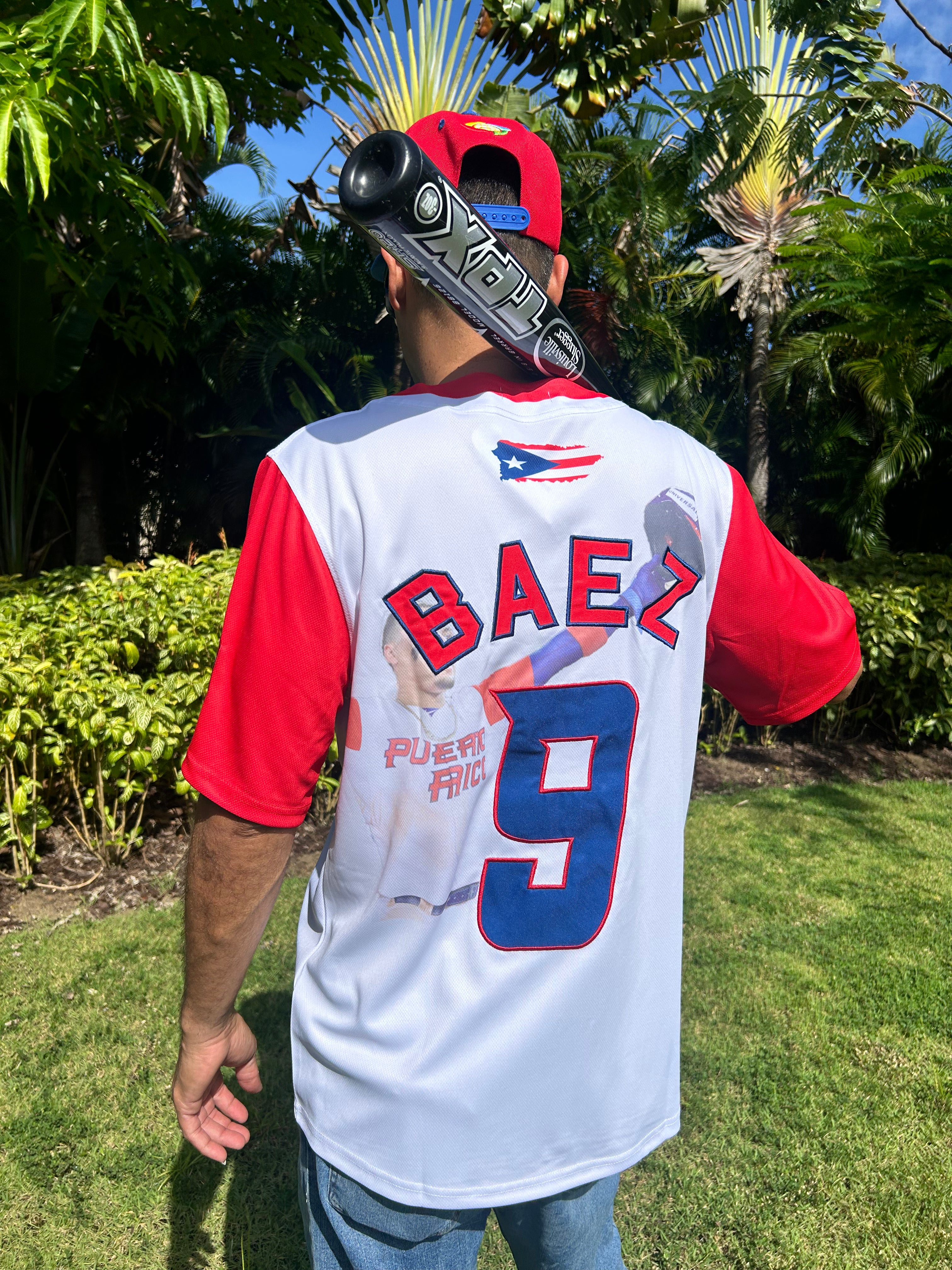 Puerto Rico White #9 Baseball Jersey Secondary image