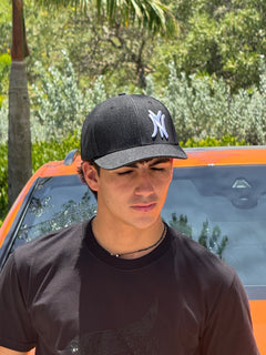 NY Black Denim Hat Curved Brim
