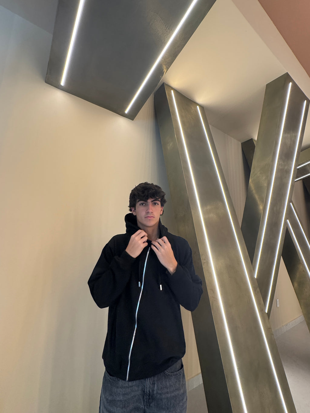 Black Graphic Cotton Hoodie – 100% Peruvian Cotton, Cozy Winter Pullover (HyoeCrew)