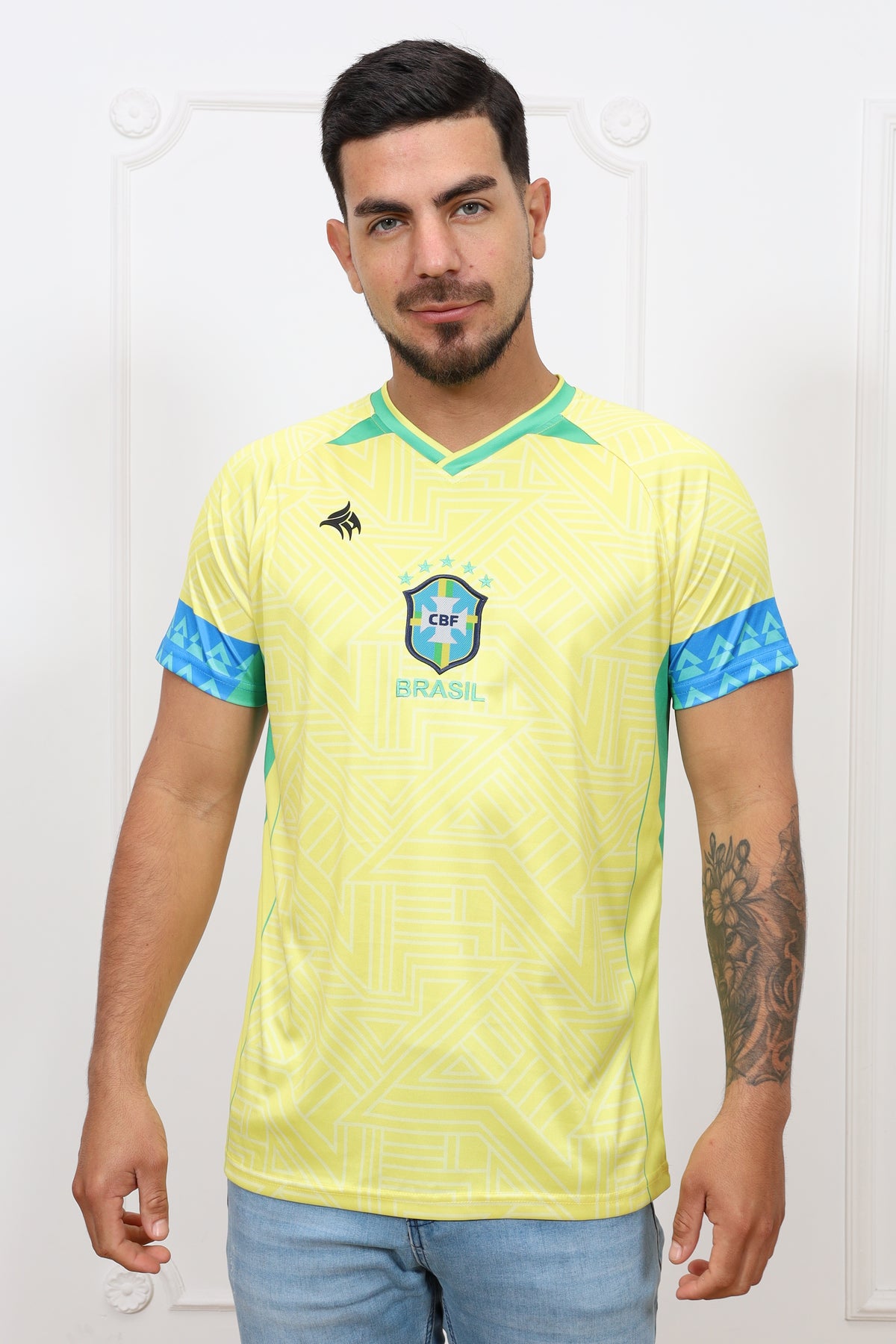 Brazil Crest Yellow Soccer Jersey