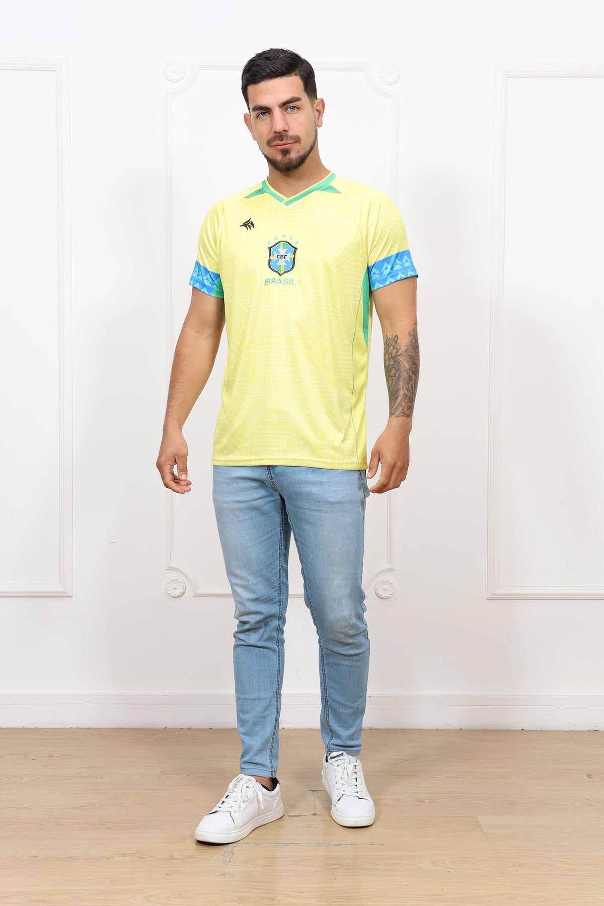 Brazil Crest Yellow Soccer Jersey