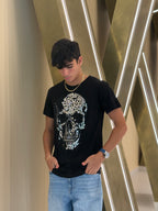 Crystal Skull Black Rhinestone T-Shirt