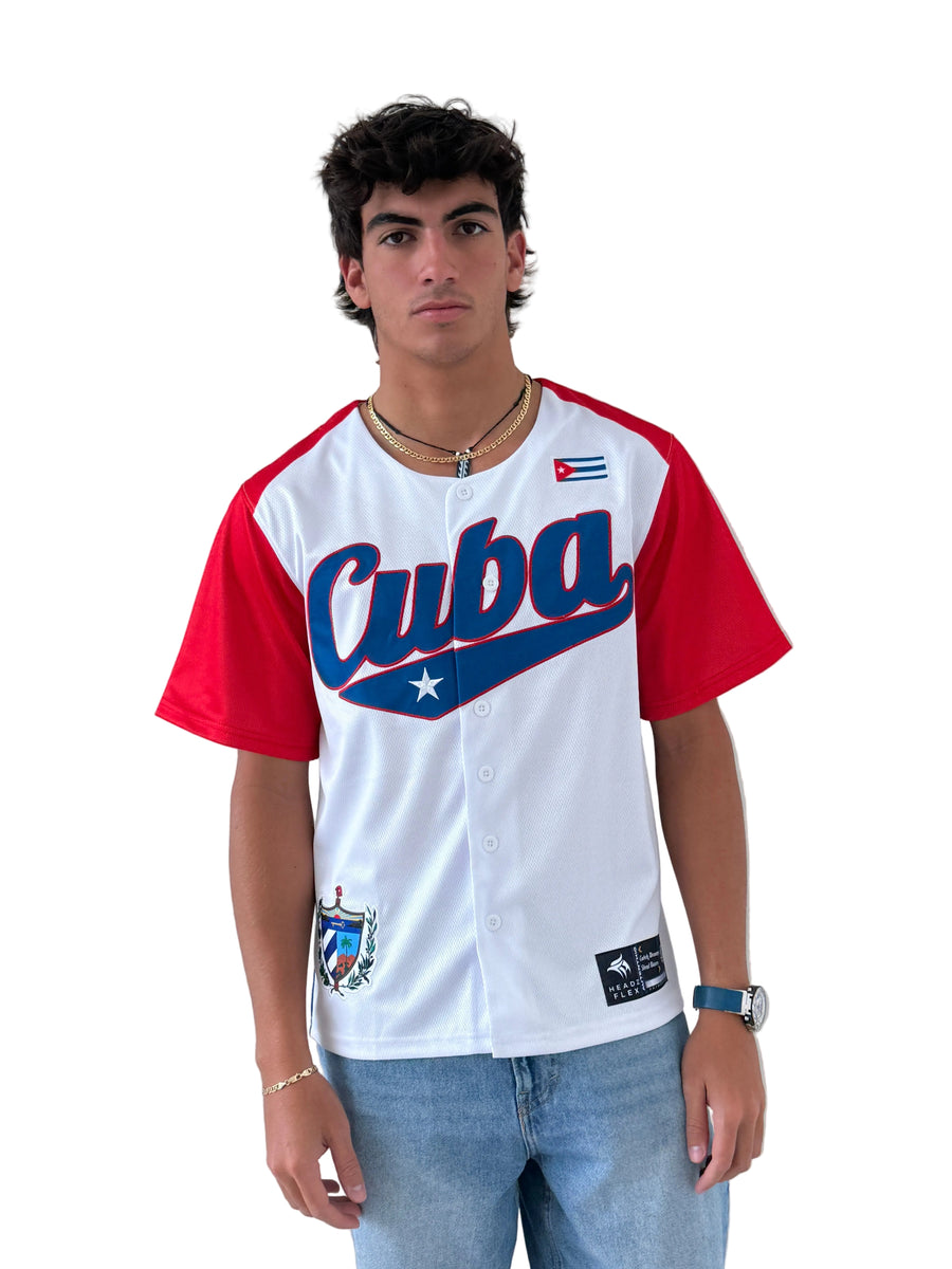 Cuba Red & White Baseball Jersey – Cuban Heritage Streetwear
