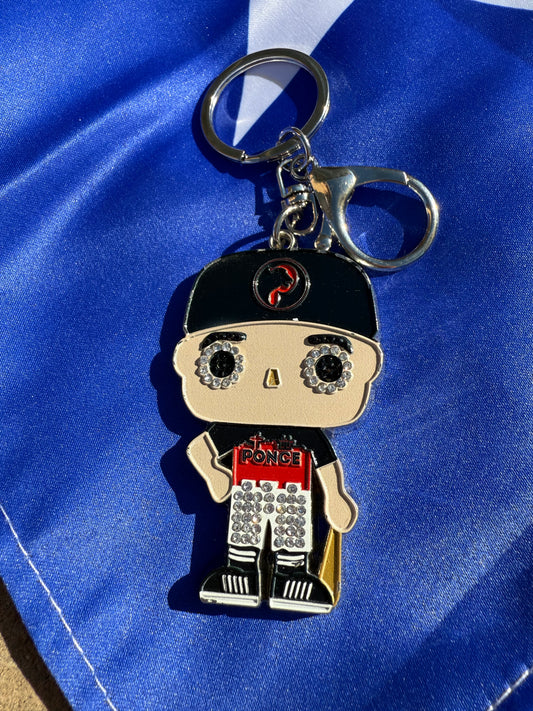 HeadzFlex Ponce Boy Keychain – Puerto Rico Alloy Pin with Crystals | Ponce Baseball Fan Gift