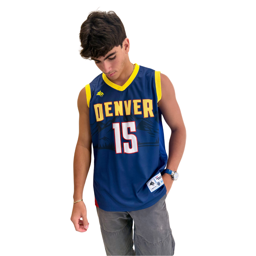 Denver Blue Basketball Jersey #15 – Lightweight, Breathable, Streetwear Style for Men & Youth Secondary image