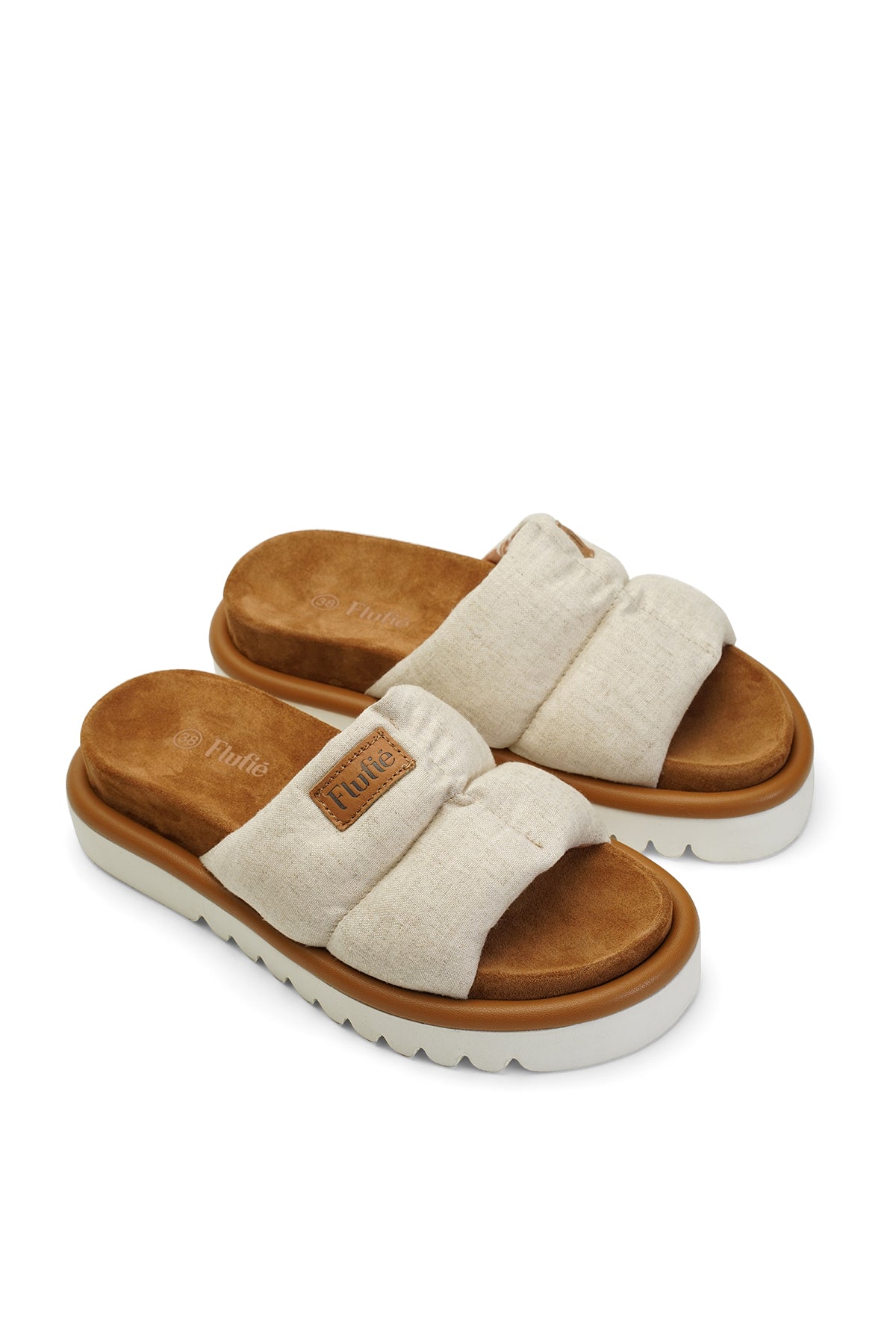 Slipper Natural Beige Linen Secondary image