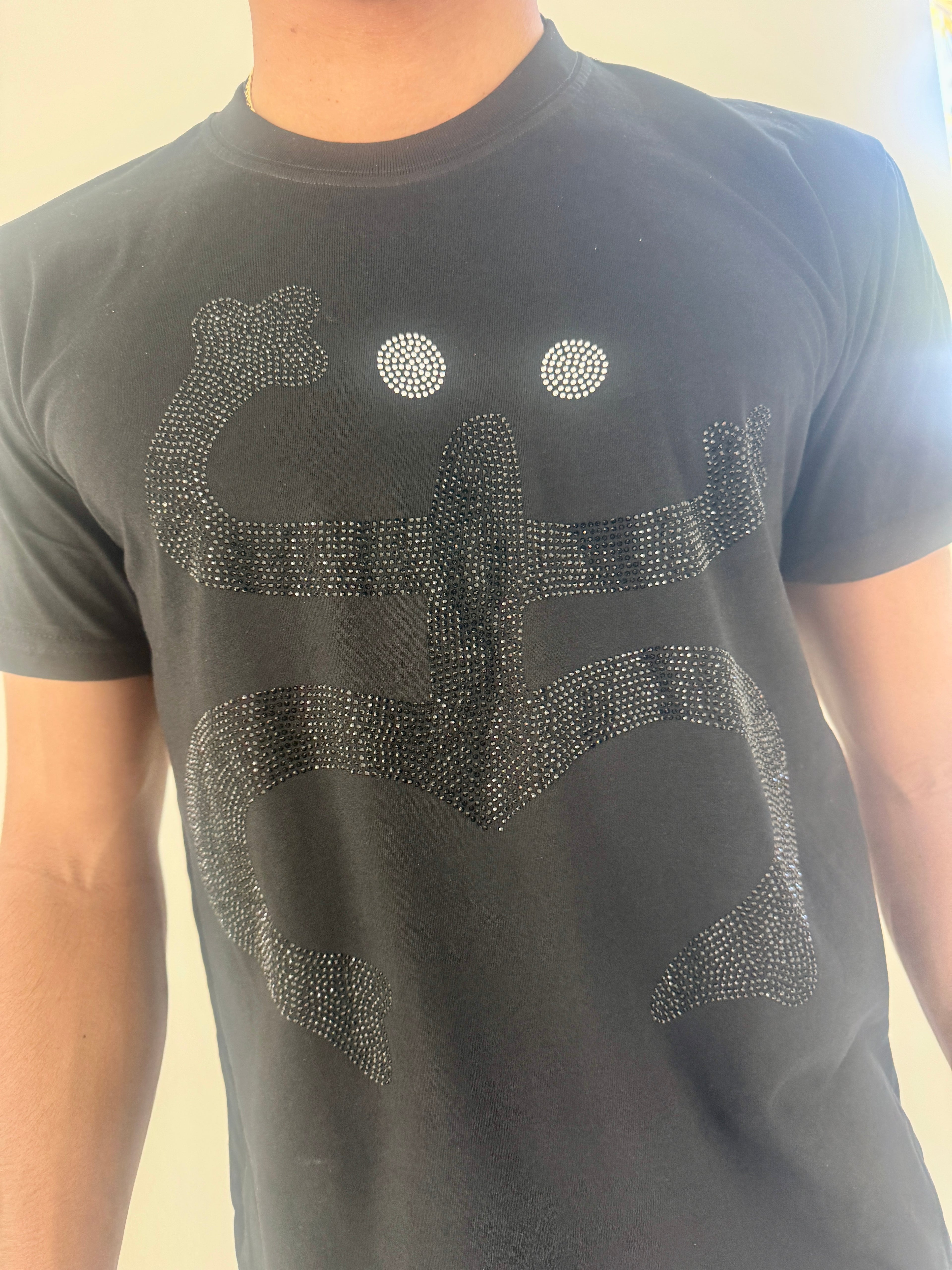 Puerto Rico Coquí Black Rhinestone T-Shirt